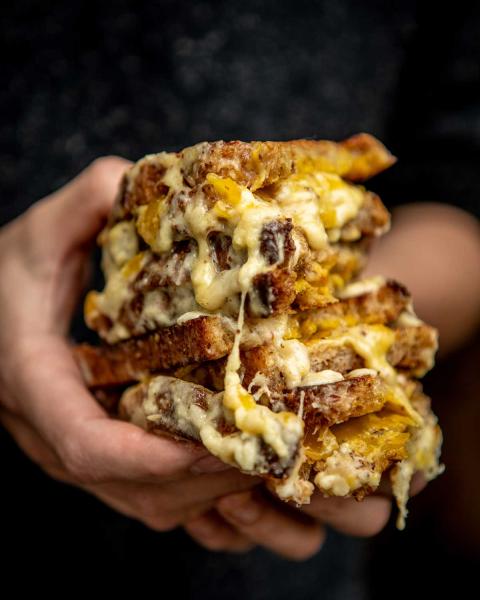 Beaufort and Munster cheese toastie