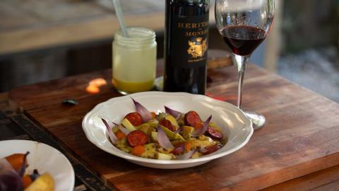 Lentejas y gambas