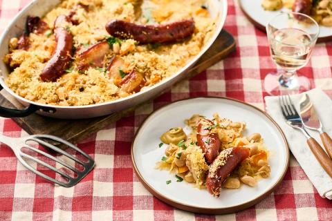 Weißes Cassoulet mit Montbéliard Wurst