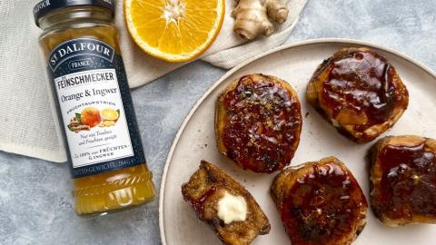 Crème brûlée stuffed French Toast