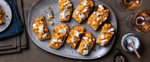 Brioche mit karamellisiertem Butternutkürbis 