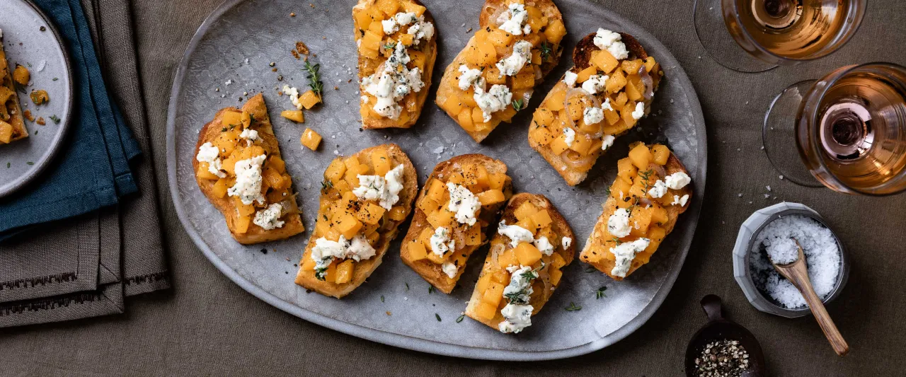 Brioche mit karamellisiertem Butternutkürbis 