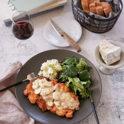 Chicken Cutlet with Cheese sauce 