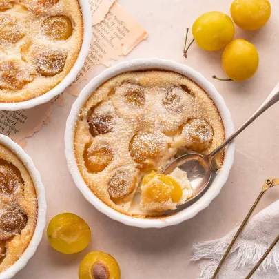 Clafoutis à la mirabelle et amandes