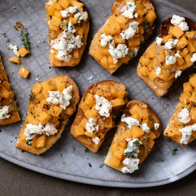 Brioche mit karamellisiertem Butternutkürbis 