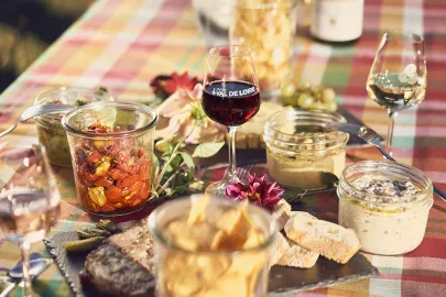 Aperitif with Red Wine from the Loire Valley