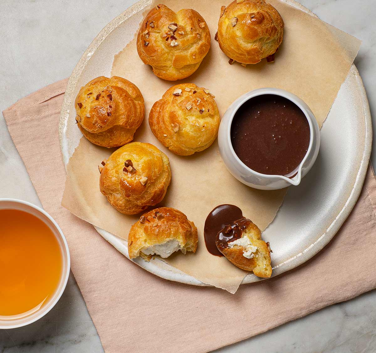 Puffs with Chantilly and Chocolate sauce | Taste France Magazine