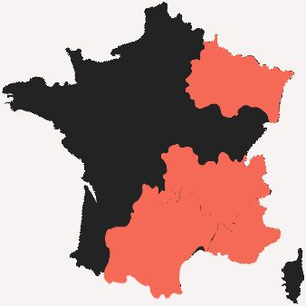 Grand-Est, Auvergne-Rhône-Alpes, Provence-Alpes-Côte d’Azur, Occitanie