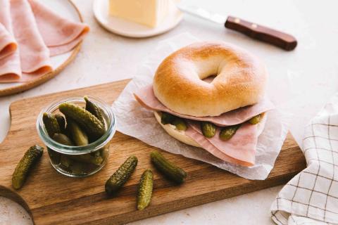 ham and butter bagel