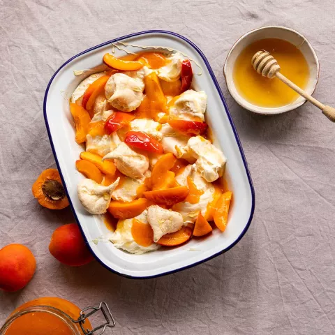 French apricot and Vosges honey Eton mess