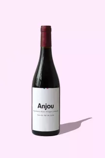 Anjou bottle on pink background