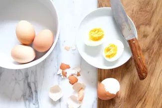 Filled eggs step 1