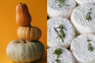 Butternut squash – sheep milk or goat cheese 