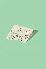 A slice of Roquefort cheese