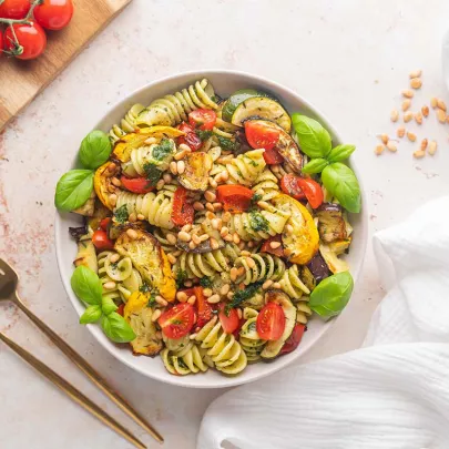 Pasta Salad with Grilled Vegetables and Pistou 