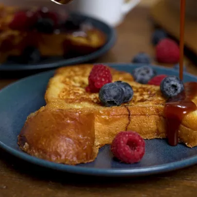 Brioche French Toast with salted butter caramel sauce